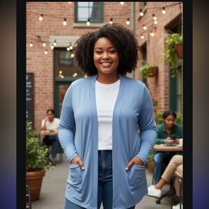 NWT Blue Open Front Cardigan nwt today only